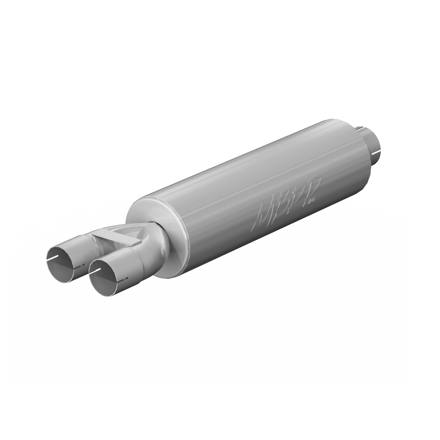 3 Inch Exhaust Pipe ID Inlet/Dual 2.5 Inch ID Outlet 30 Inch Muffler Mild Tone Aluminized Steel MBRP