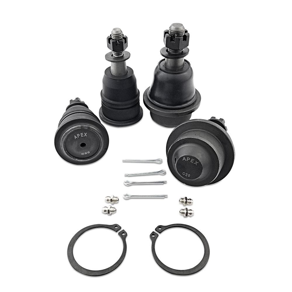 Apex Chassis Heavy Duty Ball Joint Kit Fits 01-06 Chevy Silverado and GMC Sierra 1500 HD/2500 02-06 Chevy Avalanche 2500 Includes 2 Upper, 2 Lower