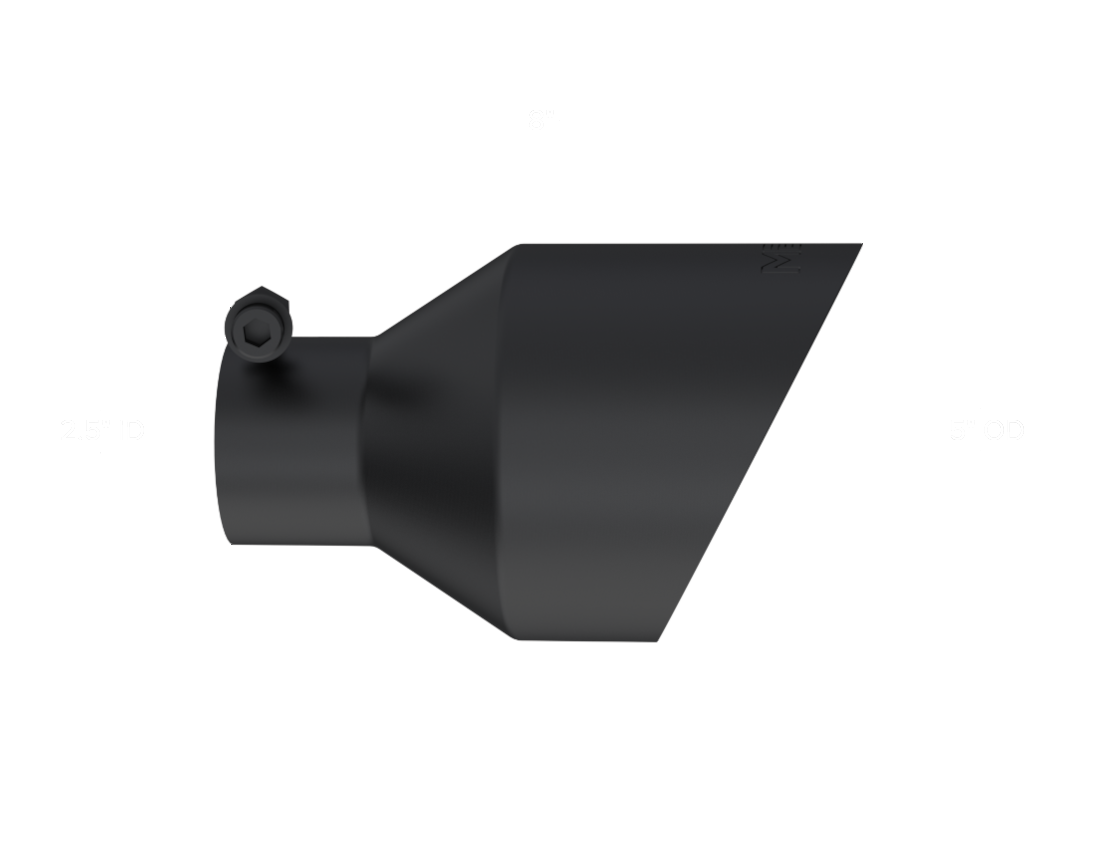 Universal Black Tip, 2.5-Inch ID, 5-Inch OD Angle Cut Dual Wall MBRP