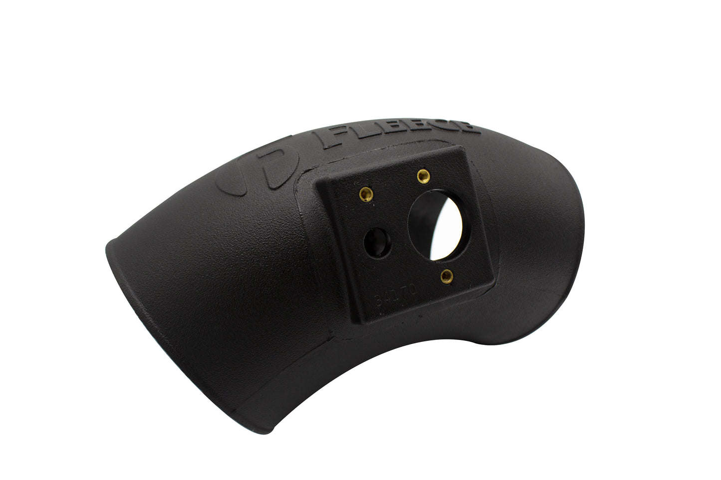 Molded plastic universal 5" intake manifold elbow with sensor mounting provisions.