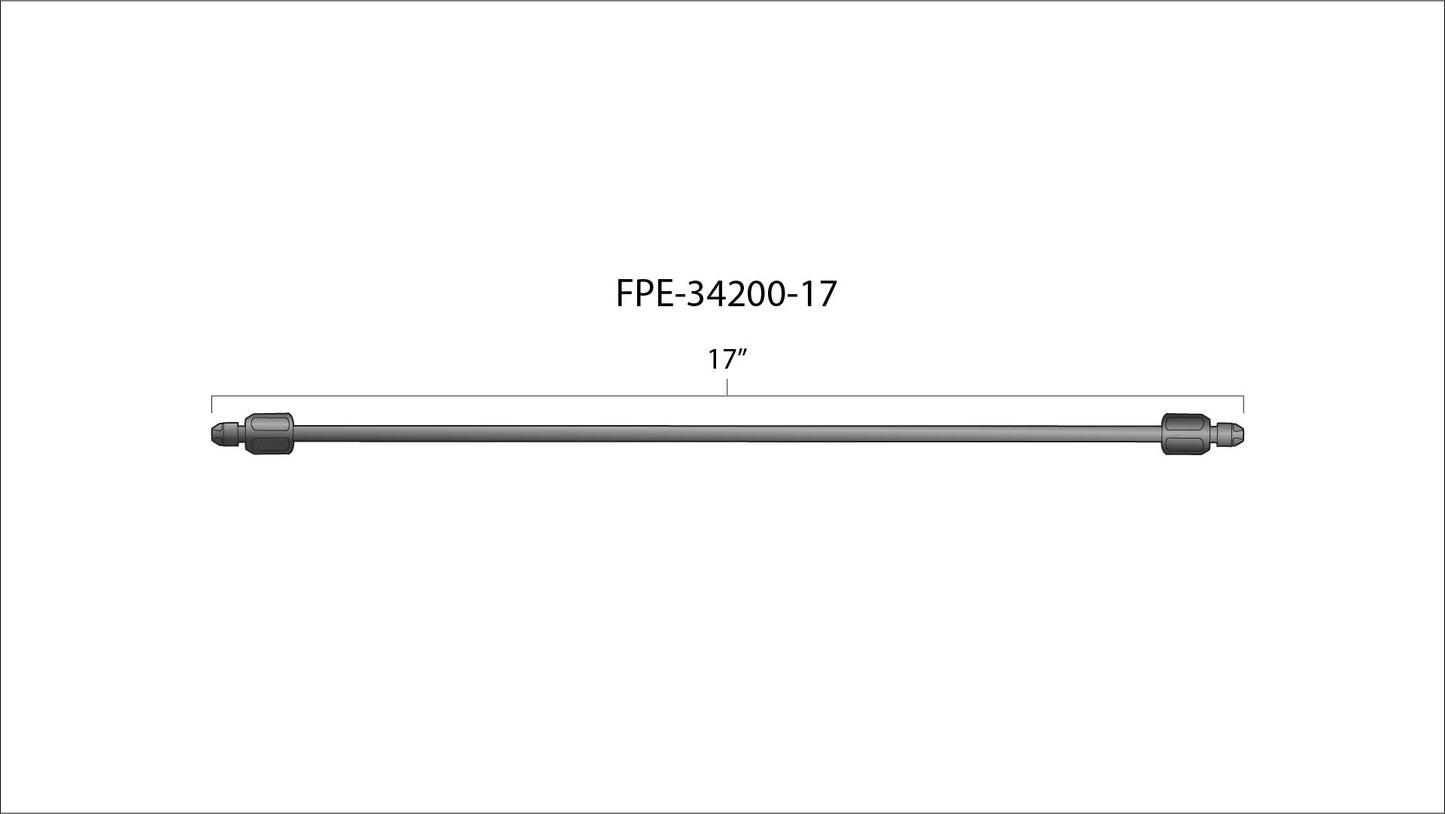 17" High Pressure Fuel Line (8mm x 3.5mm Line, M14x1.5 Nuts)
