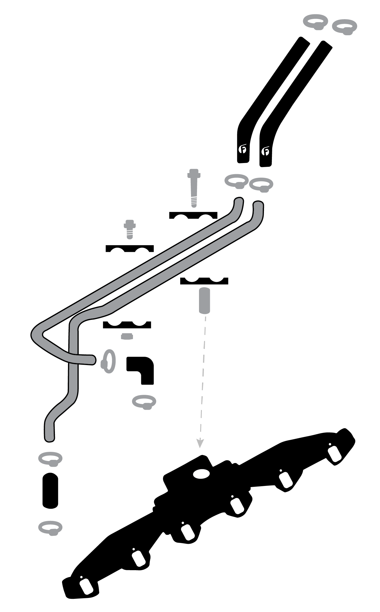 Replacement Heater Core Line Kit For 1989-1998 12 valve Cummins