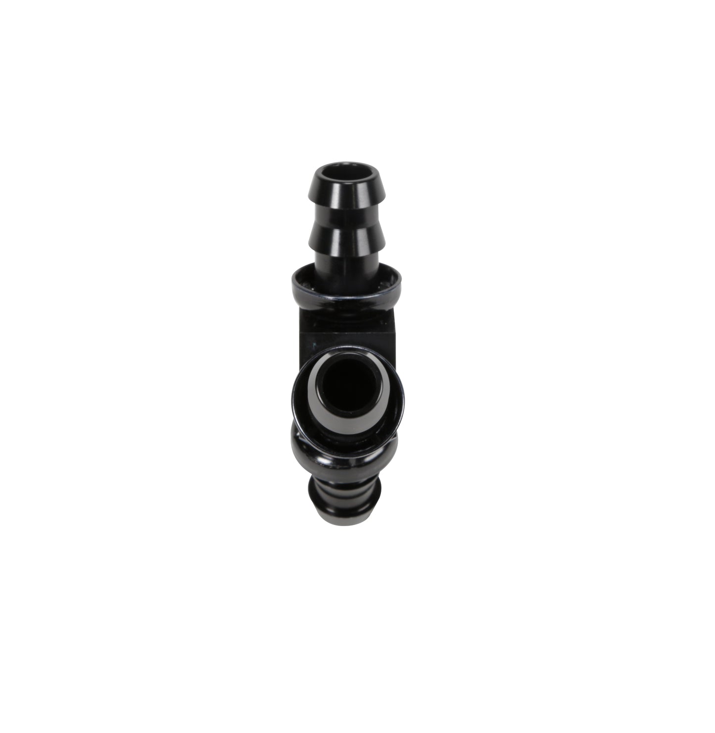 1/2" Black Anodized Aluminum Y Barbed Fitting (For -8 Pushlock Hose)
