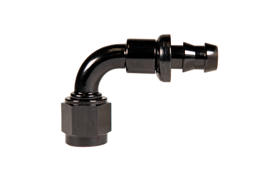 -10 90deg to Hose Barb Black