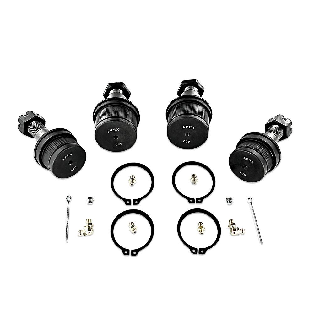 Apex Chassis Heavy Duty Ball Joint Kit Fits 94-99 RAM 2500/3500 Includes 2 Upper, 2 Lower