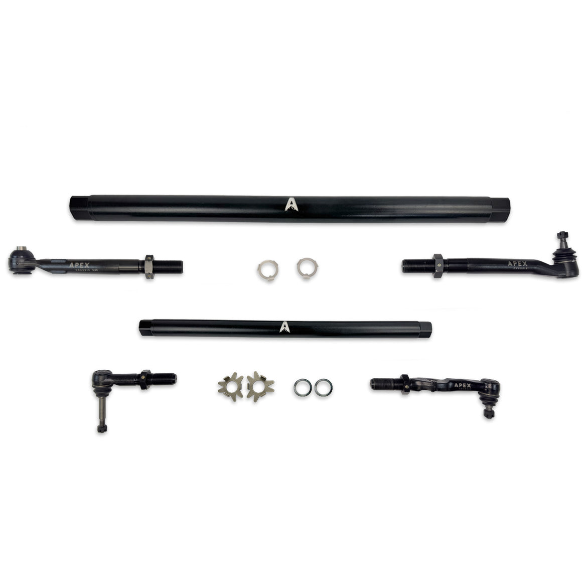 Heavy Duty ProLock Black Aluminum Tie Rod and Drag Link Assembly Fits 17-25 F-250/F-350 Super Duty Apex Chassis
