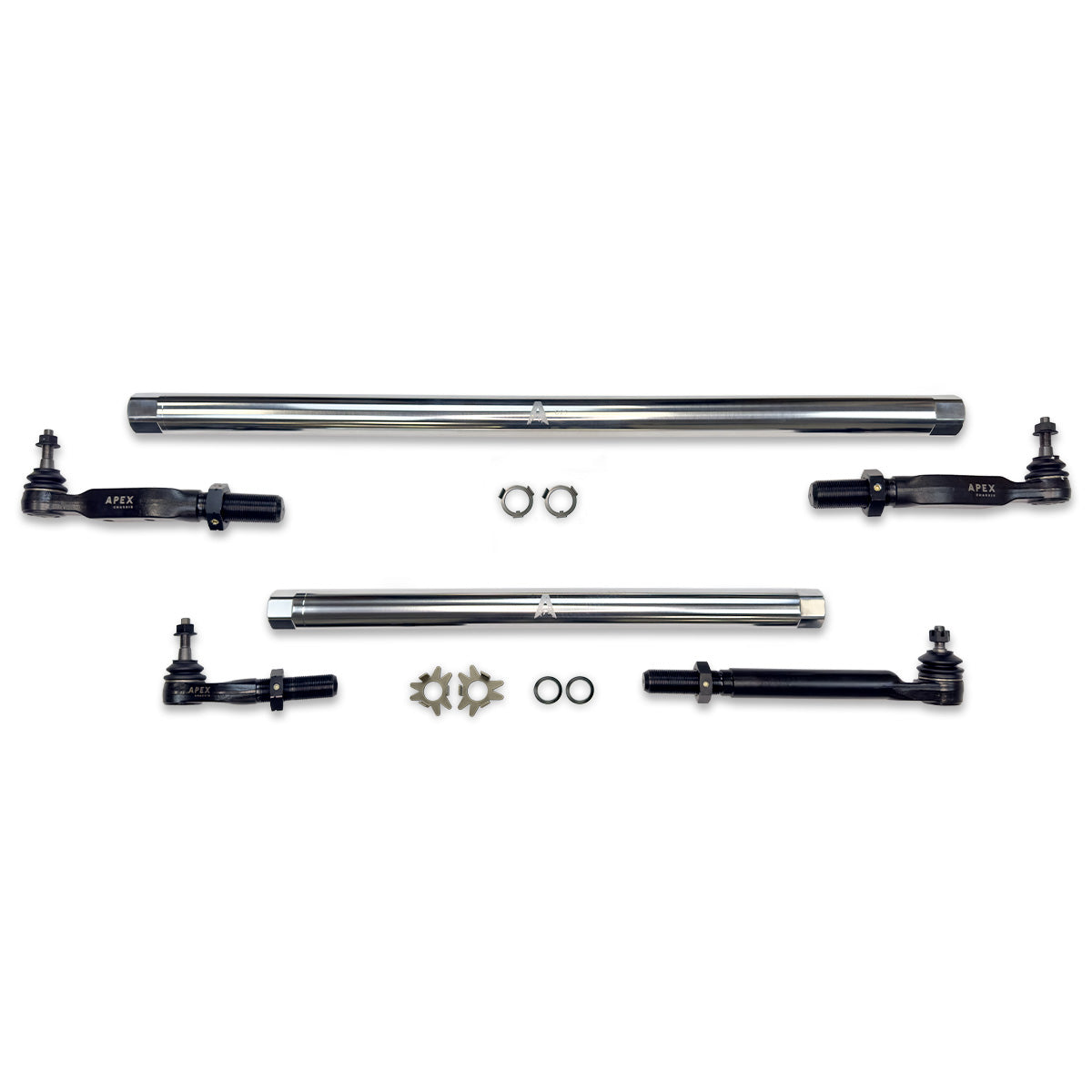 Heavy Duty ProLock Polished Aluminum Tie Rod and Drag Link Assembly Fits 14-24 Ram 2500/3500 Apex Chassis