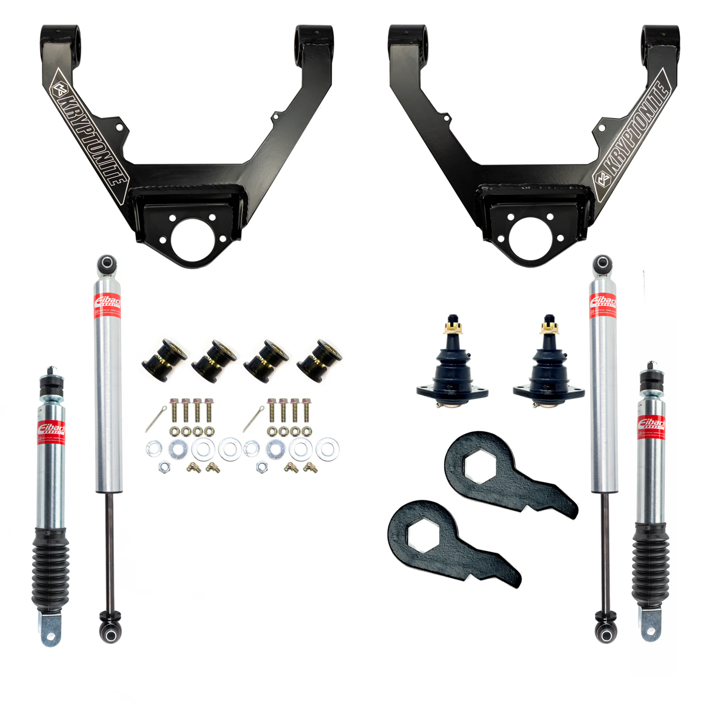 KRYPTONITE STAGE 3 LEVELING KIT WITH EIBACH SHOCKS FOR 1999-2006 GM 1500 6 LUG TRUCKS/SUVS