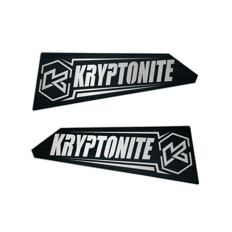 Kryptonite Upper Control Arm Stainless Logo Plates for 2011–2026 Chevy/GMC 2500HD/3500HD