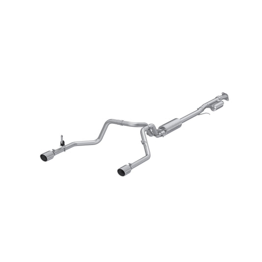 2019-up Silverado/Sierra 1500 2.7L Armor Lite Aluminized Steel 3 Inch Cat-Back, 2.5 Inch Dual Split Rear Exit MBRP