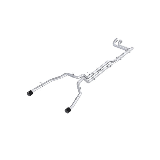 2025-UP Ram 1500 RHO 3.0L HO, Armor Pro 3-Inch Cat-Back Dual Split Rear with Carbon Fiber Tips, MBRP
