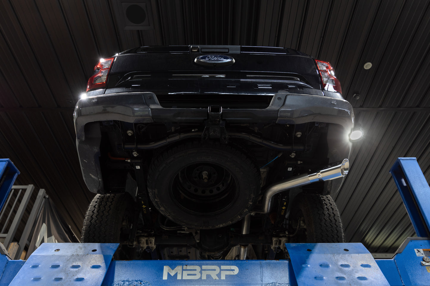 2024-Up Ford Ranger 2.3L Ecoboost Armor Lite Aluminized Steel 3-Inch Cat-Back Single Side Exit with Polished Tip MBRP