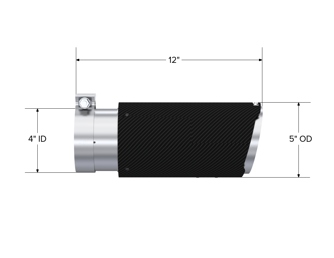 Universal Carbon Fiber Tip, 4-Inch ID 5-Inch OD Angle Cut Dual MBRP