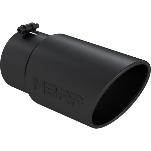 MBRP T5075BLK 5"-6" Black Angled Rolled End Single Walled Tip