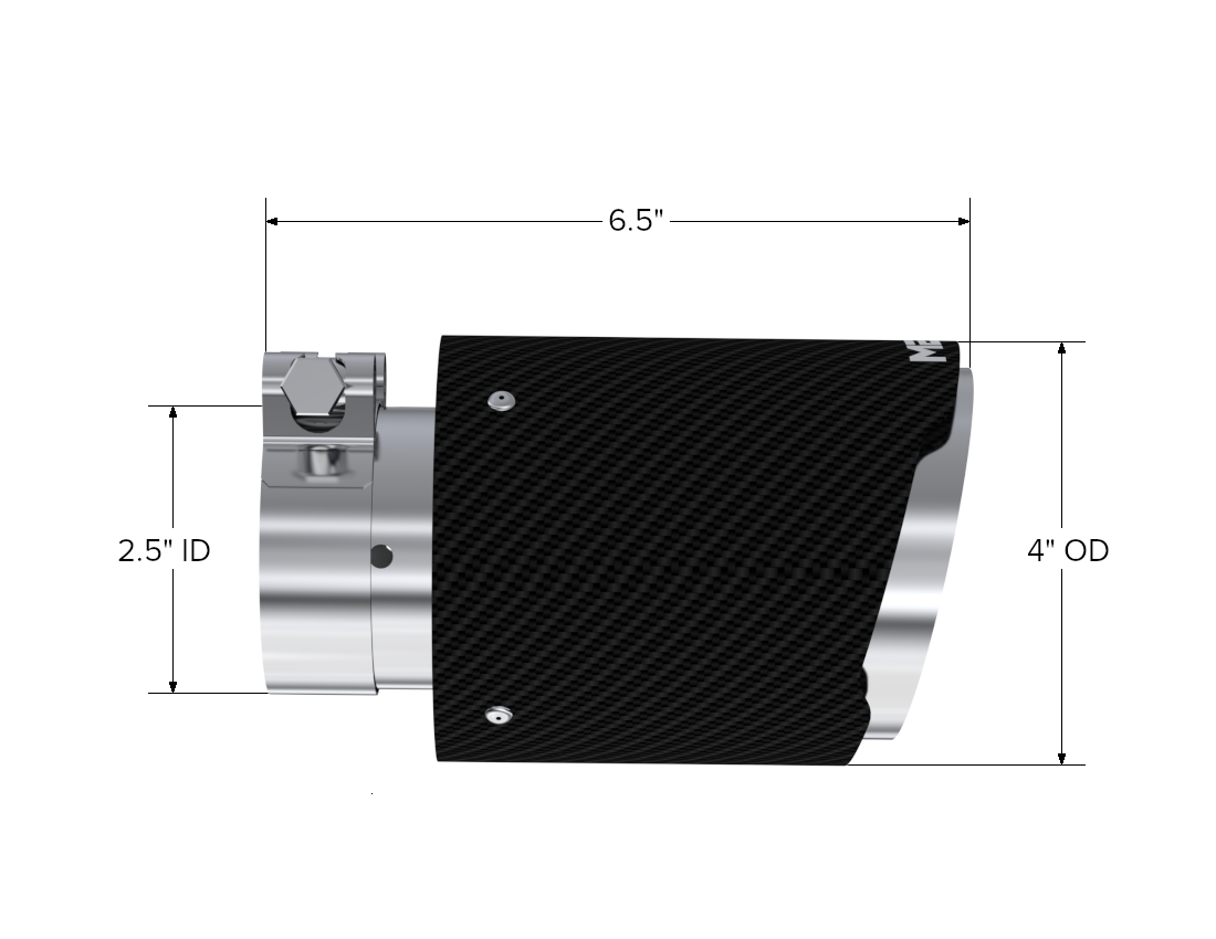 Carbon Fiber Tip 2.5 Inch ID 4 Inch OD Dual Wall Angle Cut 6.5 Inch Length MBRP