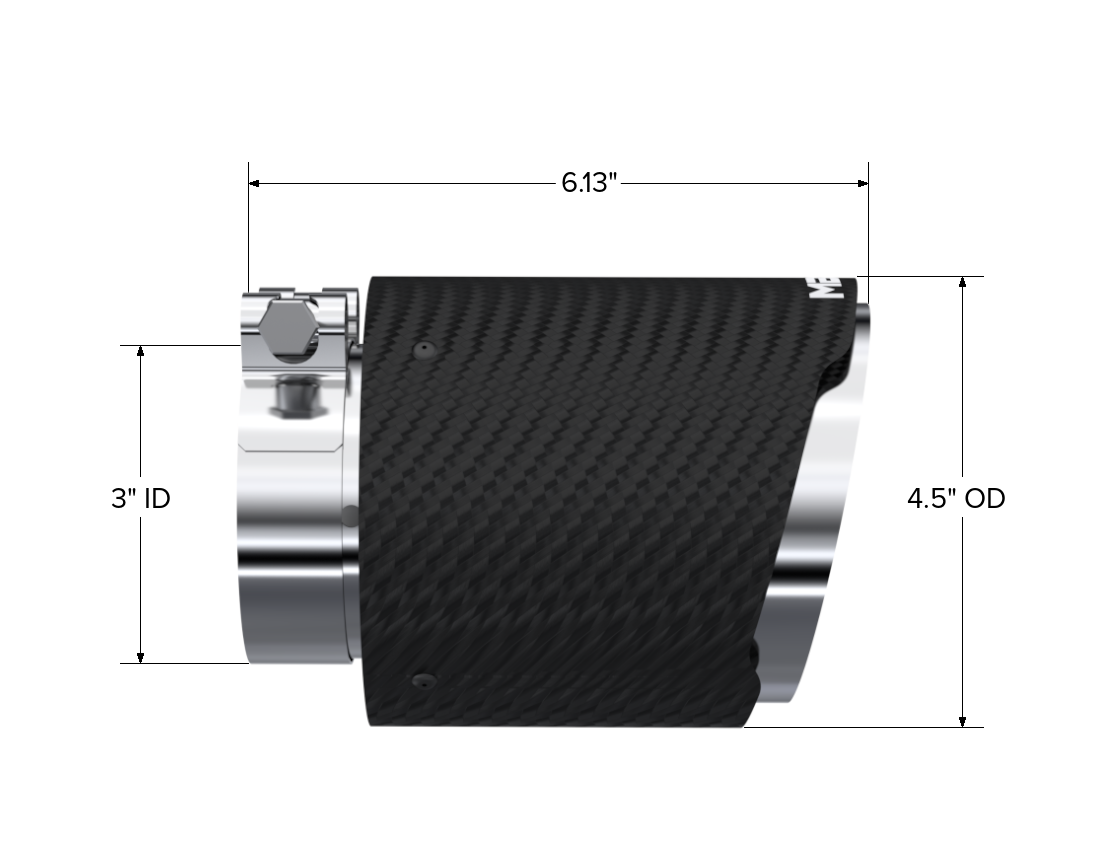 Carbon Fiber Tip 3.0 Inch ID 4.5 Inch OD Out 6.13 Inch Length Dual Wall MBRP