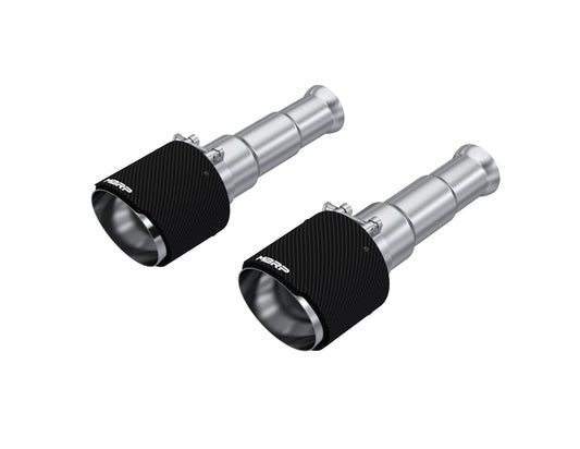 2009-2018 Ram 1500 and 2019-2024 Ram 1500 5.7L Hemi Carbon Fiber Exhaust Tips, 5 Inch OD Dual Wall Angle Cut. Sold In Pairs MBRP
